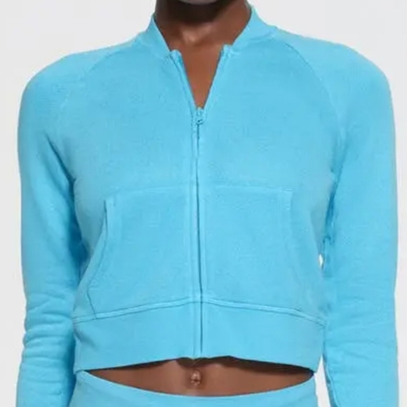 Skims French Terry Modal Zip Up- Cyan - Picture 4 of 11
